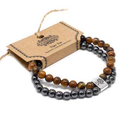 Pulsera de Piedras Preciosas Magnéticas - Ojo de Tigre