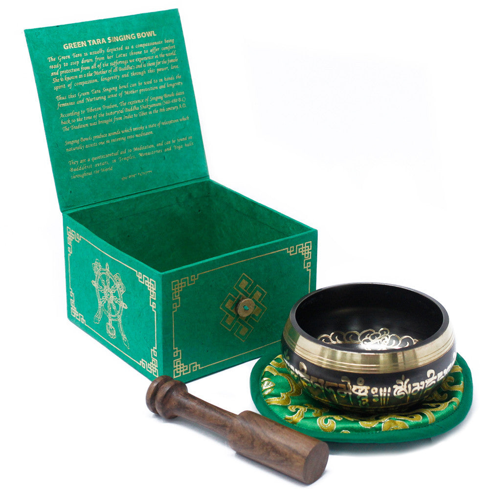 Cuenco tibetano set - Tara Verde 10cm (min 400gm)