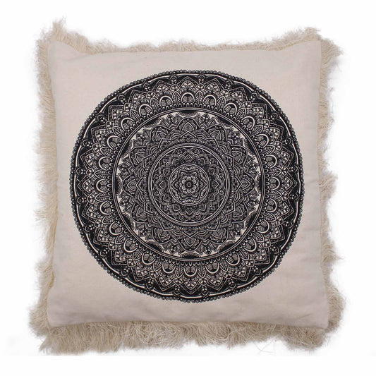 Cojín Mandala Tradicional - 60x60cm - negro