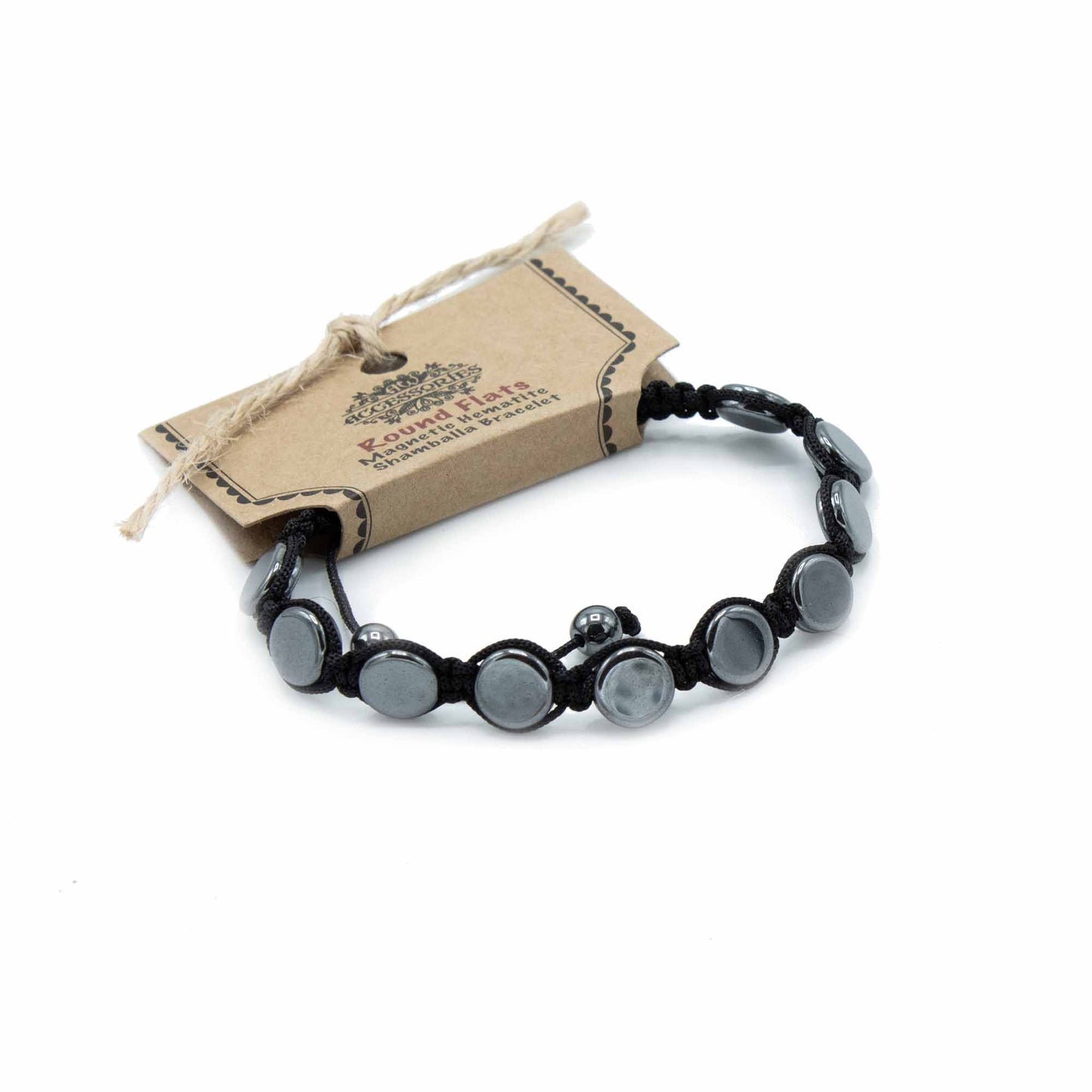 Pulsera Magnética Shamballa de Hematita  -  Círculos Planos