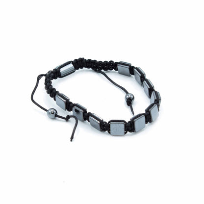 Pulsera Magnética Shamballa de Hematita -  Cubos planos