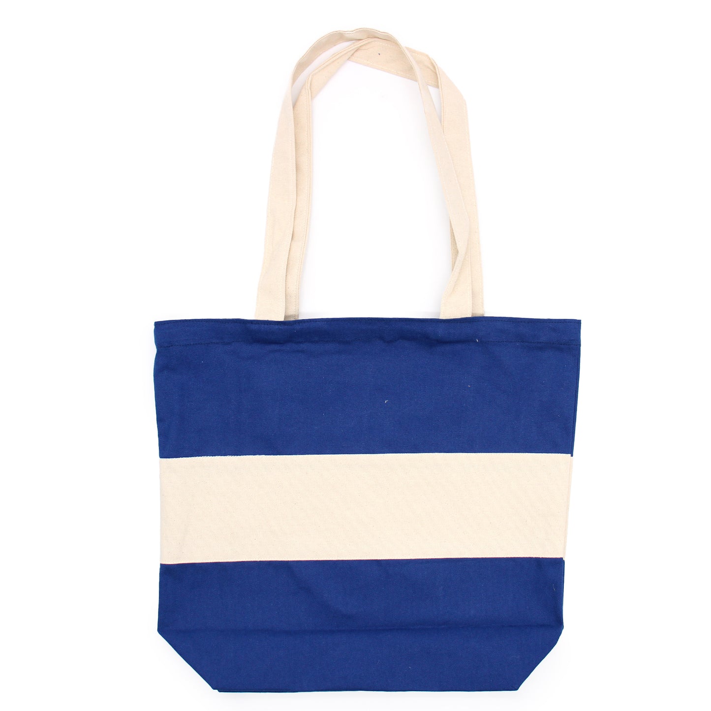 Bolsas de Algodón de Dos Tonos - 38x42x12cm - Natural y Azul - 280g