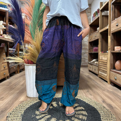 Pantalones de yoga y festivales - Estampado Himalayan High Cross en morado