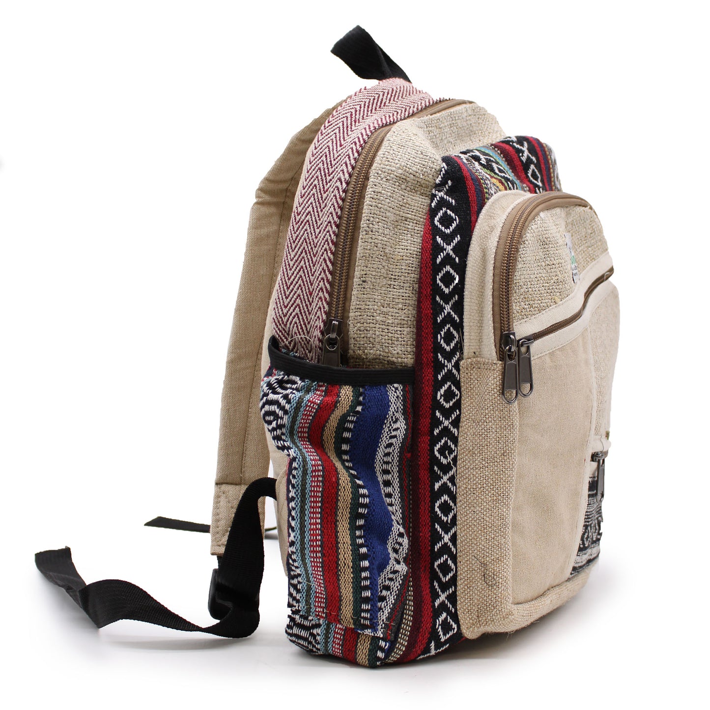 Mochila pequeña de cáñamo - Estilo Zig Zag Zips